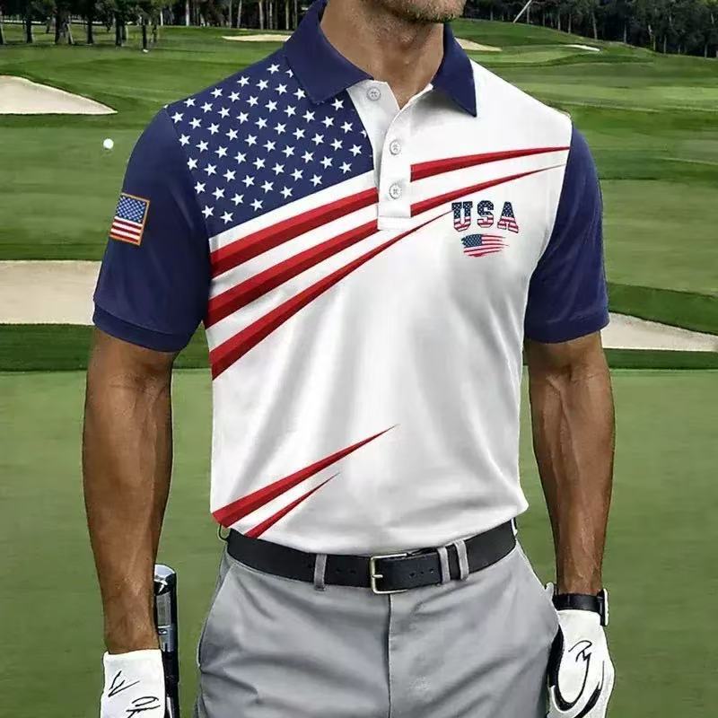 2026 Independent Station Summer Men's Casual Lapel POLO Shirt 3D Digital Printing Men's Outdoor POLO Shirt