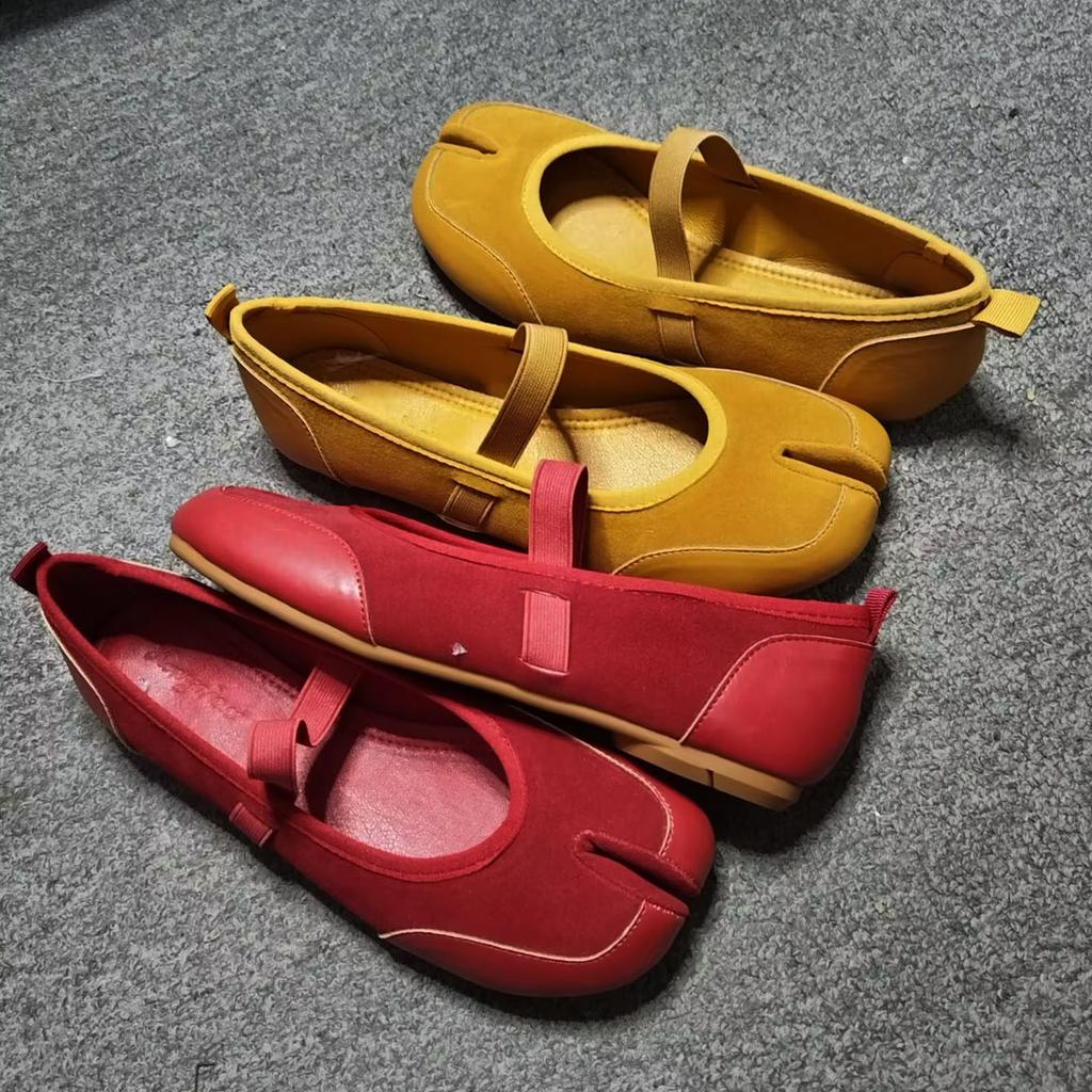 Fashion IPPEUM Tabi Shoes Women Mary Janes Shoes Red 2025 New Fashion Ballet Flats Sneakers Tabis