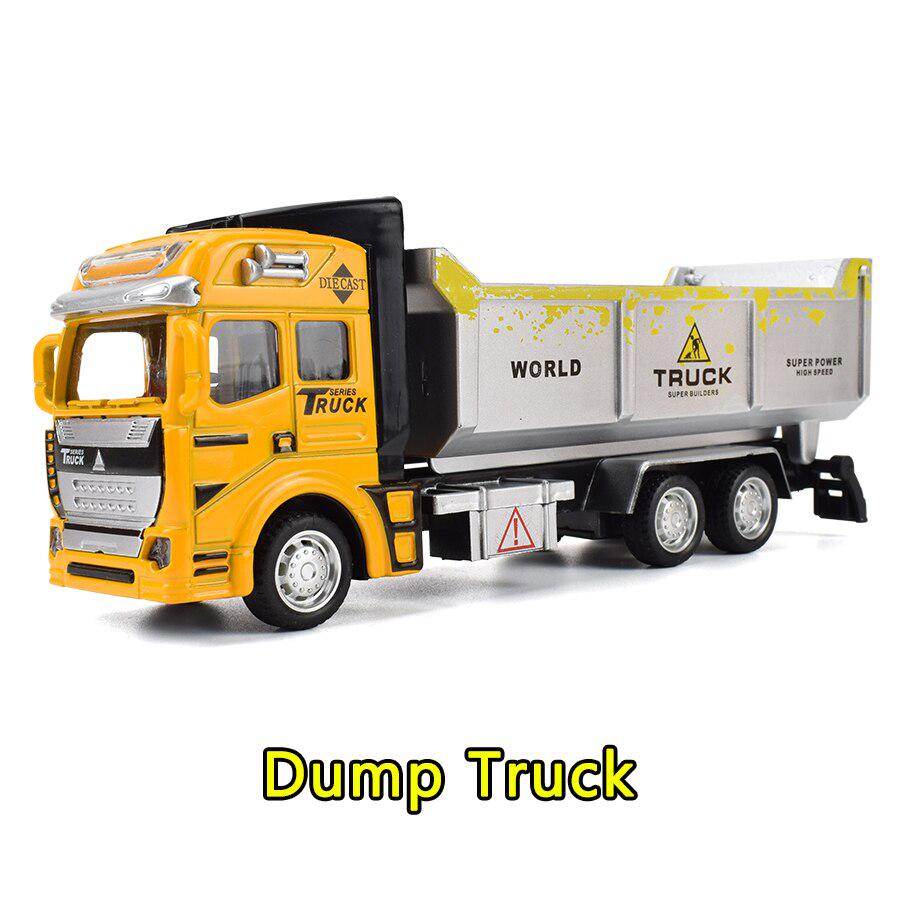 Truck Alloy Diecast Car Model Pull Back Car Toys Carrier Vehicles Construction Excavator Engineering Car Toys for Kids Boys Gift
