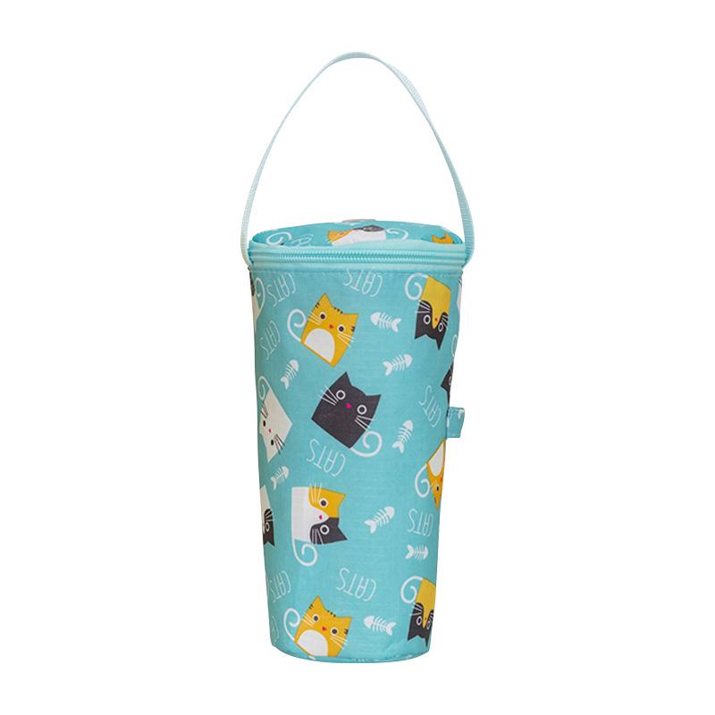 Portable Milk Tea Cup Set with Insulated Bag - Includes Reusable Cup and Tea Bag for Office or Student Use.