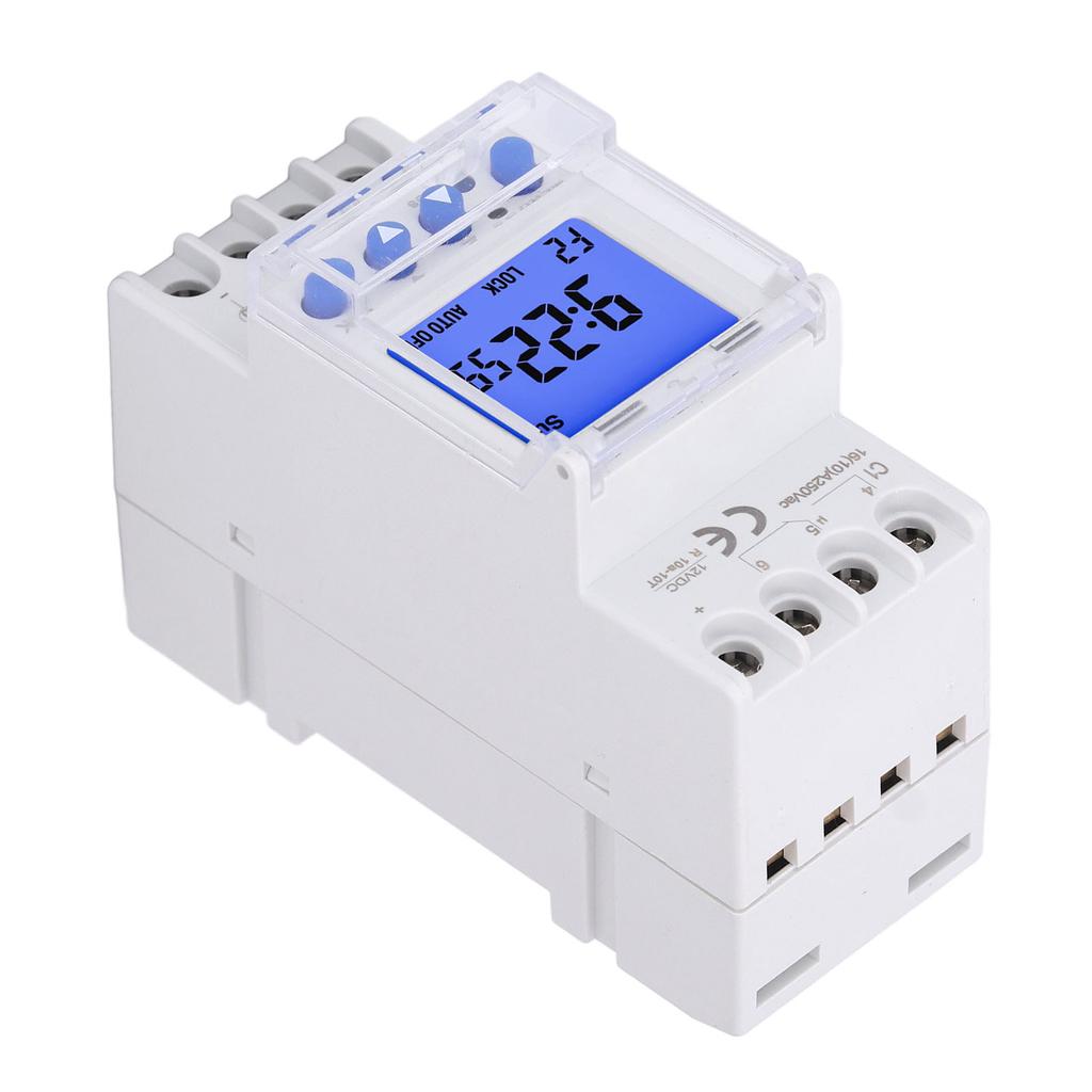 Comutator temporizator programabil 24 ore 7 zile Montare pe șină DIN 2 canale 8 setări On Off Modul comutator temporizator 1