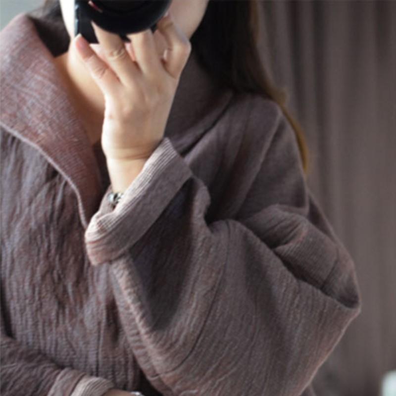 Johnature Women Vintage Jackets Solid Color Belt Long Sleeve Coats Spring Loose Jackets