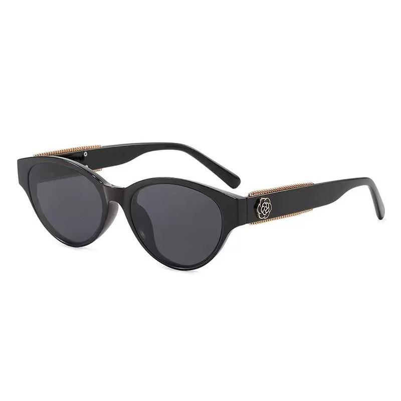 

New Fall 2025 Cat Eye Sunglasses Women Retro Oval Fashion Sun Glasses Uv400 For Outdoor Travel BlackFrameGray