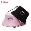 Embroidery Letters Smile Double Sided Fisherman Hat Spring Summer Protection Sun