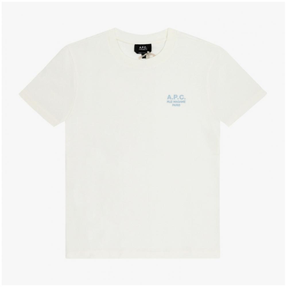 Apc Unisex T shirT Ali Blanc Bleu Ciel M26388