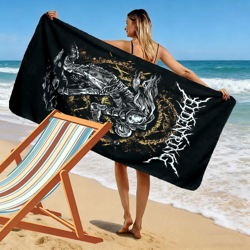 Elden Ring Mist Print Beach Towel, Large Soft Quick Dry Towel for Beach Camping Swimming