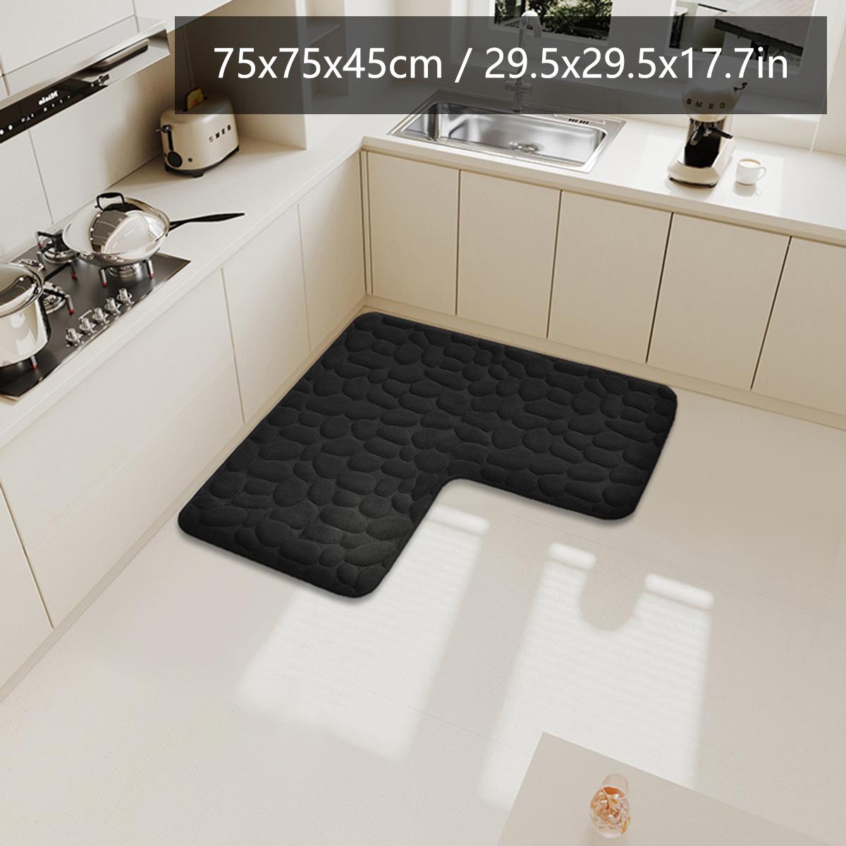 

Кухонные Г-образные фланелевые коврики для пола, впитывающие масло и воду, коврики для ног, толстый нескользящий грязеотталкивающий ковер, противоскользящий коврик