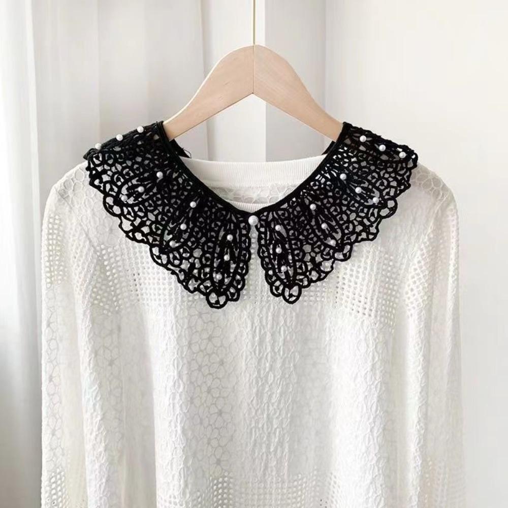 Ruffled Trim Detachable Collar Floral Lace False Collar Sweet Style Fake Collar Women's Fashion