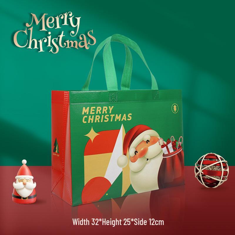 Christmas Santa Claus Non-Woven Gift Bag - Festive Cross-Border Handbag