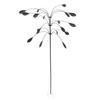 Metal Wind Spinner Wind Sculpture Rustproof Waterproof Heavy Duty Falling Foliage Kinetic Copper Triple Spinner for Outdoor Garden
