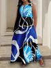 Plus Size African Impressionist Gold Leopard Sleeveless Long Dress
