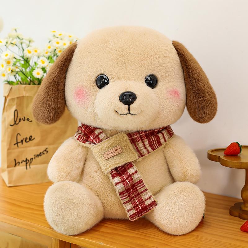 

High-Quality Plaid Plush Puppy Toy - Healing Cloth Doll Gift for Children s Birthdays 30 cm