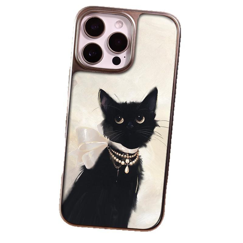 Extravagant cat is suitable for Apple IPhone16/17pro mobile phone case 14 matte PC13 premium 12 female 15 hard case