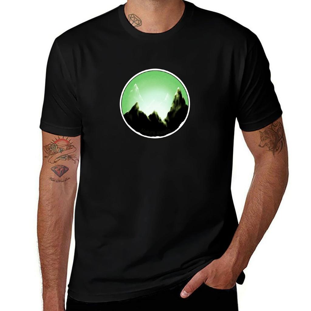 Nature Awaits Mountains Tshirt Utility Work Short Sleeve Top Tshirt