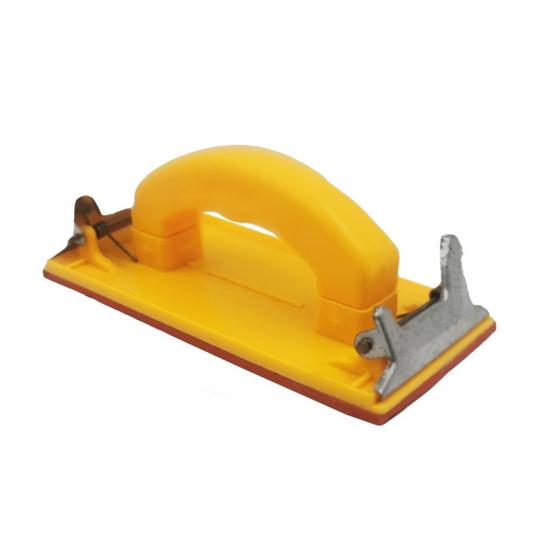 

Держатель наждачной бумаги Стабильная противоскользящая пластиковая практичная рамка для абразивной бумаги для деревообработки жёлтый