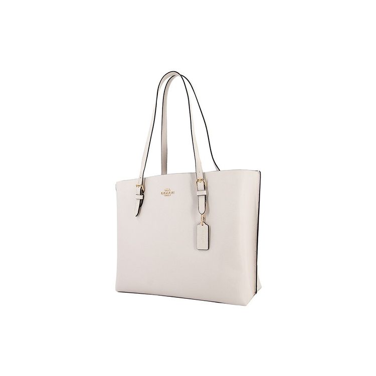 Coach Mollie Logo Leather Tote Bag Women tote bags White 1671-IMOVG
