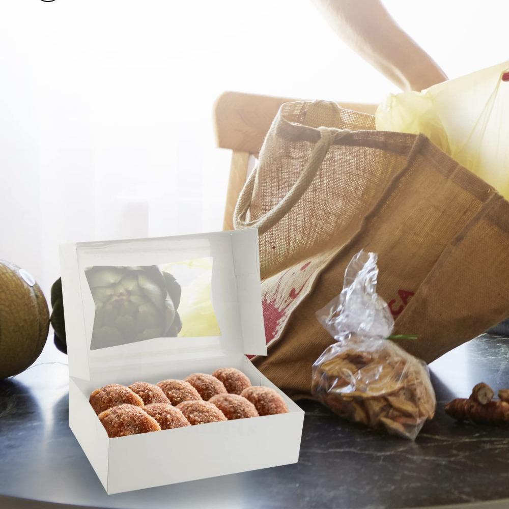14pcs Bakery Boxes with Windows Dessert Box Cookie Boxes Small Treat Box Mini Cake Boxes for Dessert Macarons Chocolates Pastry and Baked Goods Boxes