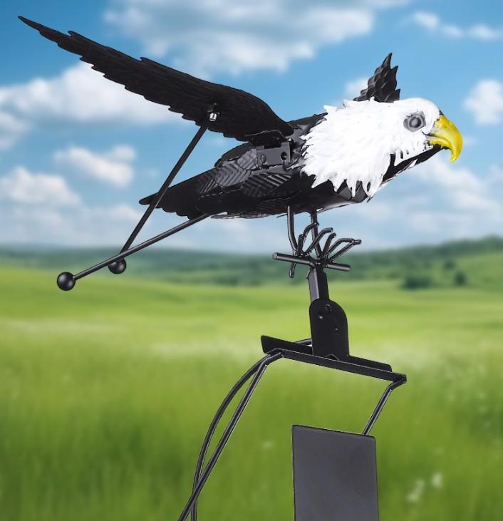 Repelente de Pájaros Águila Hierro de Simulación Veleta Giratoria Decoración Adorno para Patio Parque