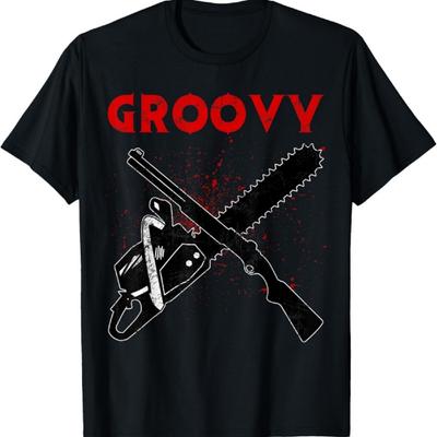 Groovy Classic Art Halloween Apparel Gift Idea Horror Movies T-Shirt