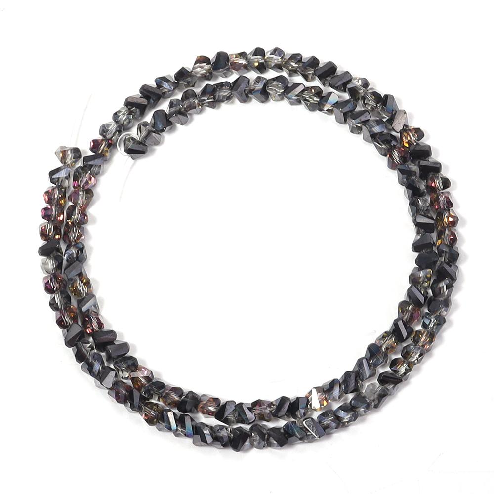 120pcs/lot 4mm Triangular Crystal Glass Beads Loose Beads Spacer Beads For Jewelry Making DIY Bracelet Necklace Accessories