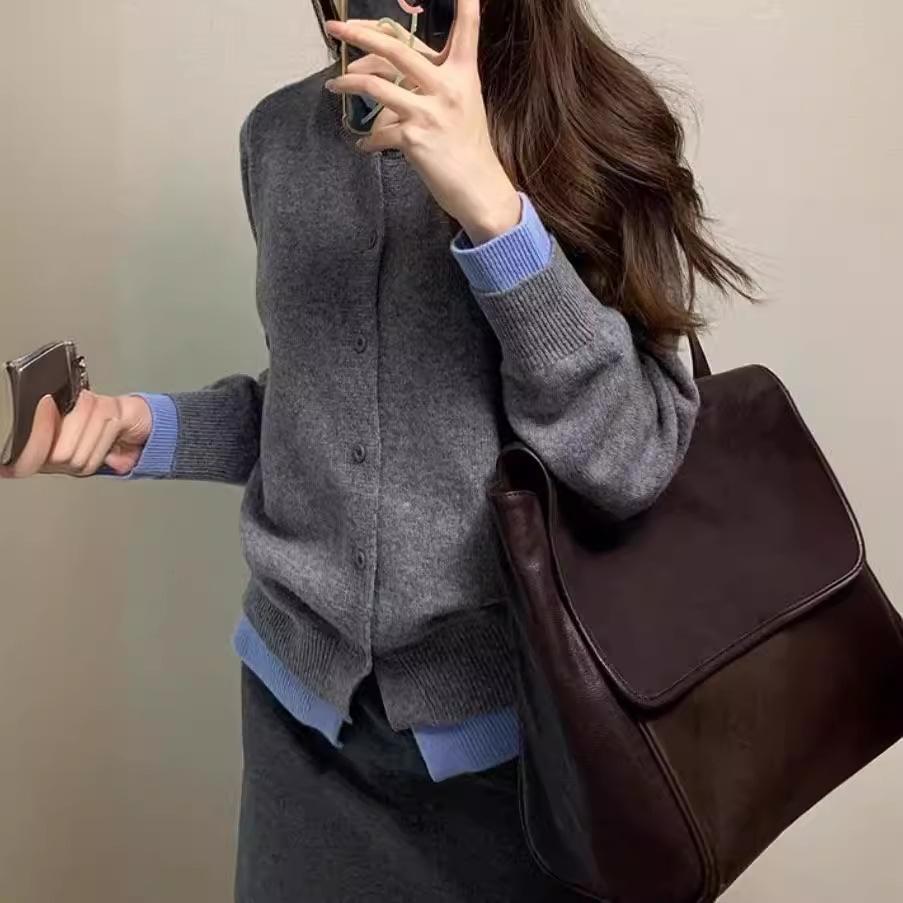 DAFIFY Damenmode, lässig, Herbst/Winter, einfarbig, mit Druck, lange Ärmel, O-Ausschnitt