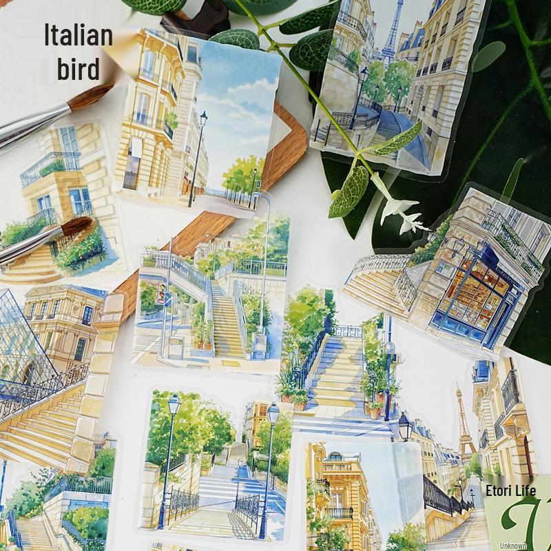 Yi Niao Ladder Theme Scenery Sticker Pack: 15 Sheets, 6 Styles