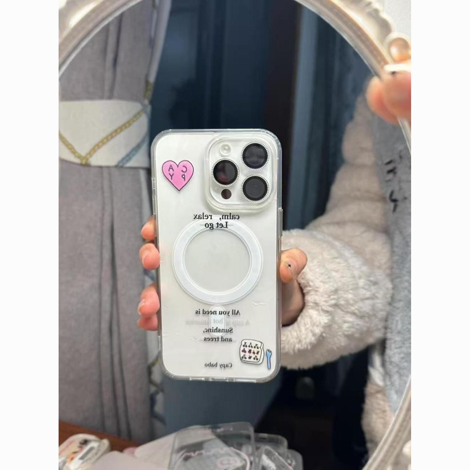 

Heart Graffiti Cartoon Acrylic Case for Apple 17 Pro Max/16/15/14/13 Pro/12 Pro Apple 12 Pro