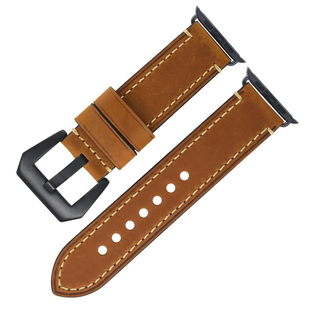 Suitable For Apple S7 Watch Apple Iwatch Strap First Layer Crazy Horse Leather Pin Buckle Watch8 Watch Strap