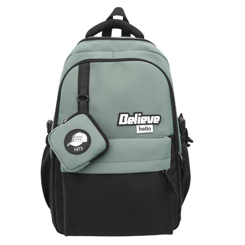 

Backpack men s new large-capacity contrasting color trend sports leisure travel computer backpack women s junior high school high school schoolbag