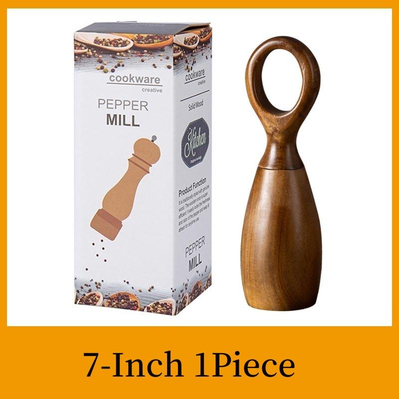 New Acacia Wood Pepper Grinder Nordic Western Restaurant Spice Shaker Solid Wood Sea Salt Grinder Bottle Pepper Mills Seasoning Jar