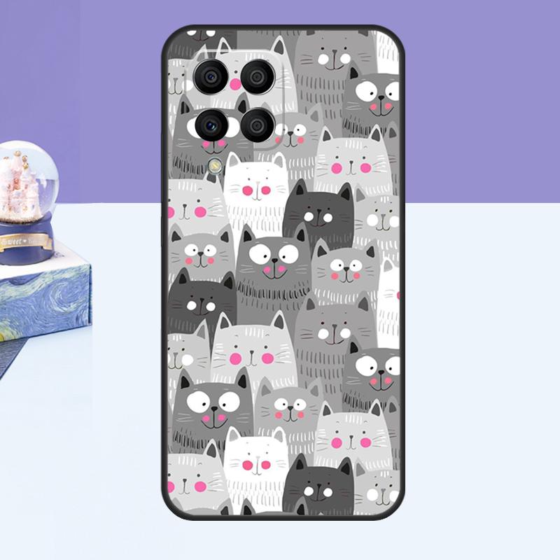 Cute Cartoon Cat Case For Samsung Galaxy M14 M54 M13 M23 M16 M11 M21 M31 M20 M34 M52 M32 M12 M36 M56 M15 M55