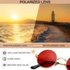 Pro Acme Small Round Polarized Sunglasses for Men and Circle Retro Metal Hippie UV400 D4 Gold Red Size S Women, Shades, Sunglasses, Protection, -