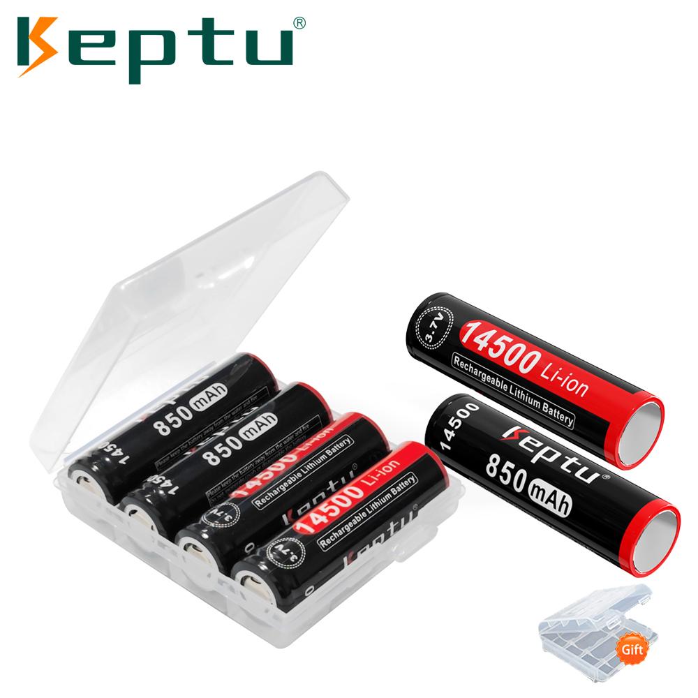 KEPTU 14500 850mAh 3.7V Li-ion Rechargeable Batteries AA Battery Lithium Cell for Led Flashlight Headlamps Torch Mouse