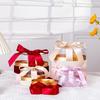New Oval Acrylic Gift Box Transparent Hand Ribbon Stylish Return Gift/favor Box Velvet Box Bridal Carrying Ribbon Box
