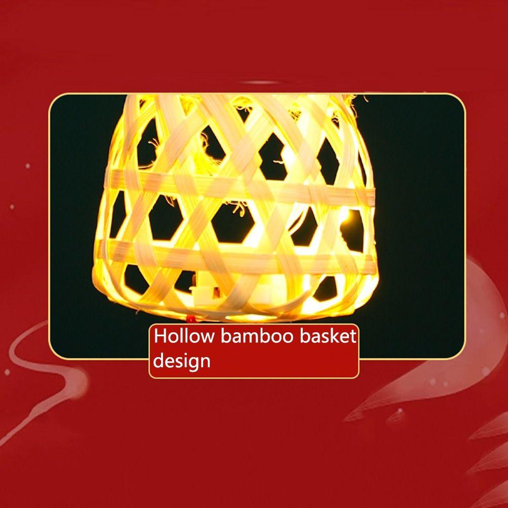 Handheld Christmas Bamboo Lantern Light-emitting Handmade Woven Lamp  Decoration