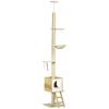 Ceiling High Cat Tree Cat House With Two Platforms Hammock Anti Tip Protection Light Brown And Beige 40 X 40 X 260 Cm