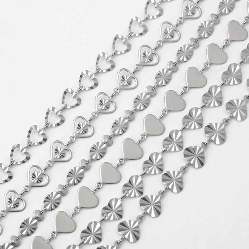 Stainless Steel Heart Twist Chain Necklace & Bracelet DIY Accessories