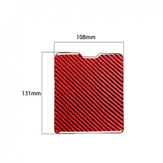 For Mitsubishi Lancer Red Carbon Fiber Driver Side Storage Box Panel Cover Trim
