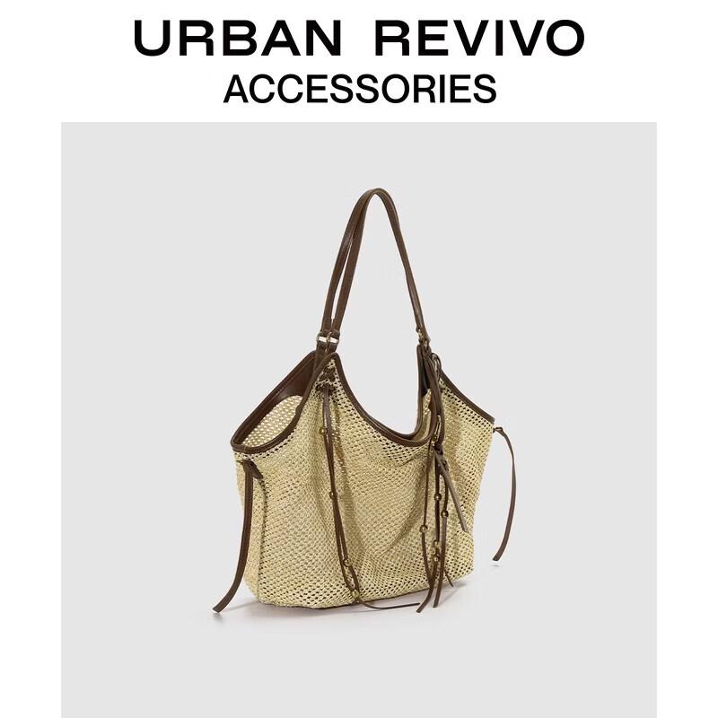 URBAN REVIVO Woven Large Capacity Shoulder Bag One Size