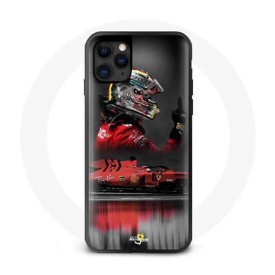 Чехол - Формула 1 - Себастьян Феттель - iPhone 11 Pro - Красный - Жесткий - Спортивный