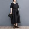 Folds Patchwork O-neck Dress ZMY1062