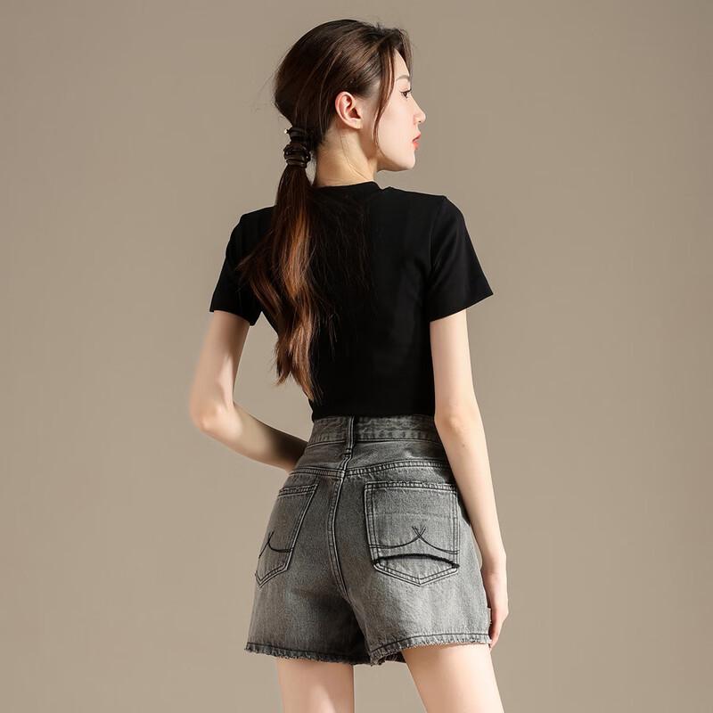 RAIN.CUN Women's Slim-Fit Round Neck Short Sleeve T-Shirt