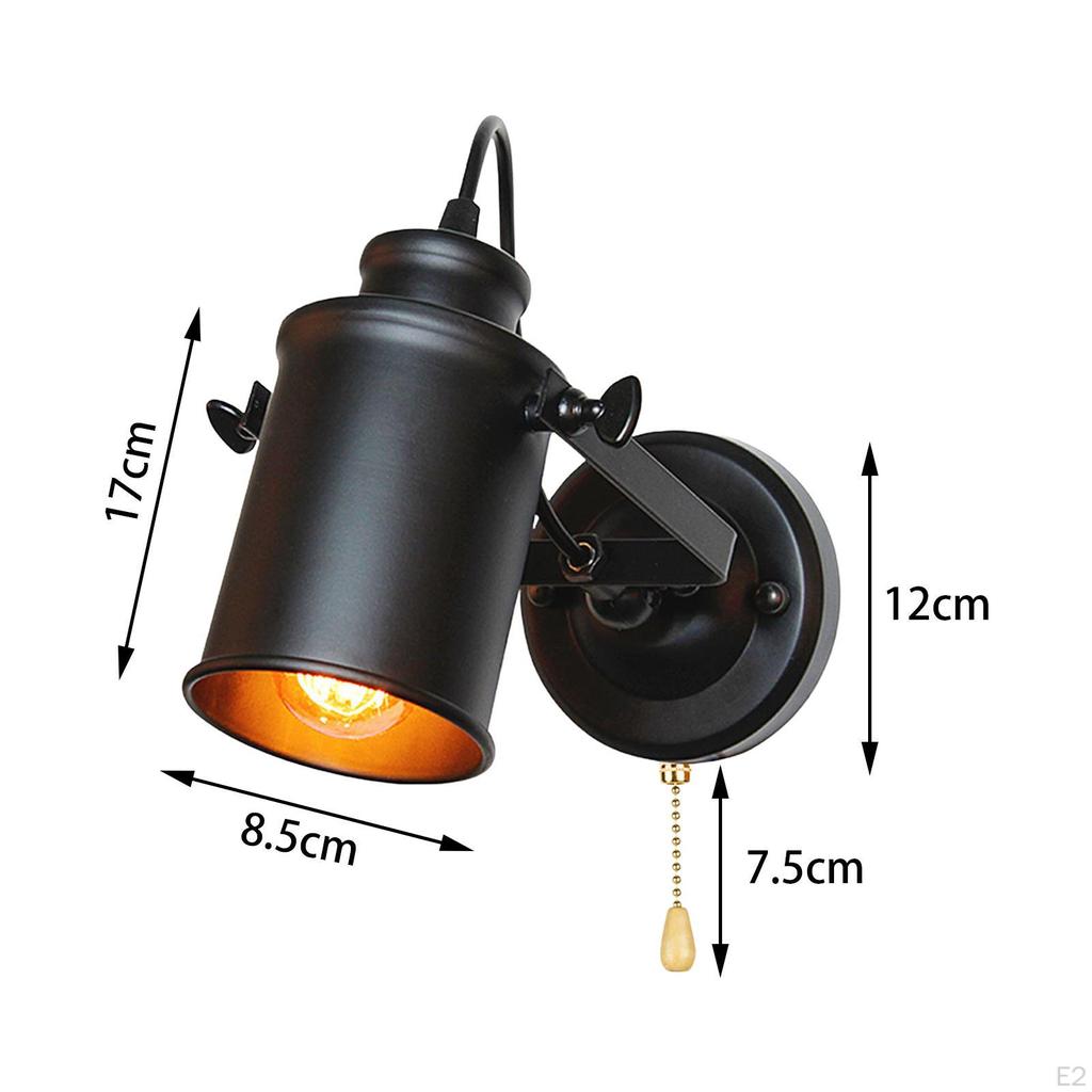 Schwarze Industrielle Wandleuchte Retro Downlight Aufputz Leuchte Lampe für Veranda Badezimmer