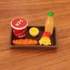 Miniature Dollhouse Food Set: Burger, Cola, Fries, Egg Tart & Plate