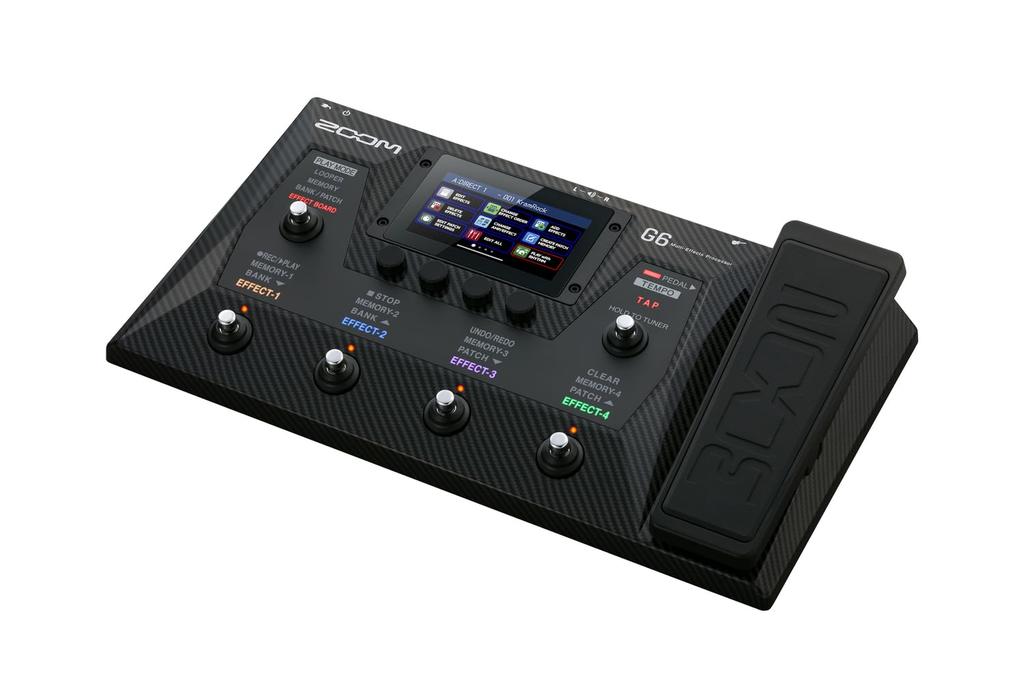 ZOOM G6 Guitar Pedal with Touch Panel 135 70 Impulse Responses Drum USB Ideal for Stage and Home G Series Black Extended Adapter Included