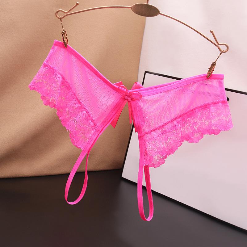 Sexy Open Crotch Lace Thong: Low Waist, Seamless, Transparent Plus Size Women's Panties