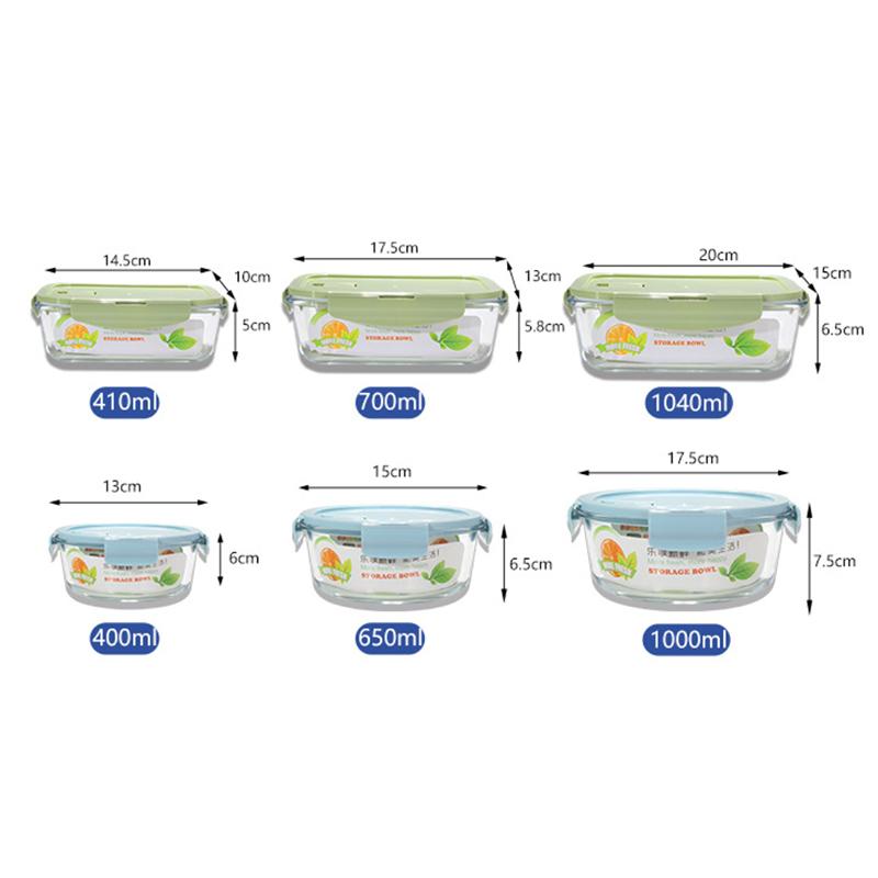 1/2/3 Fack Förtjockad Läckagesäker Mikrovågsugnssäker Matlåda Hög Borosilikatglas Bento-låda Med Lock Lufttäta Matlådor