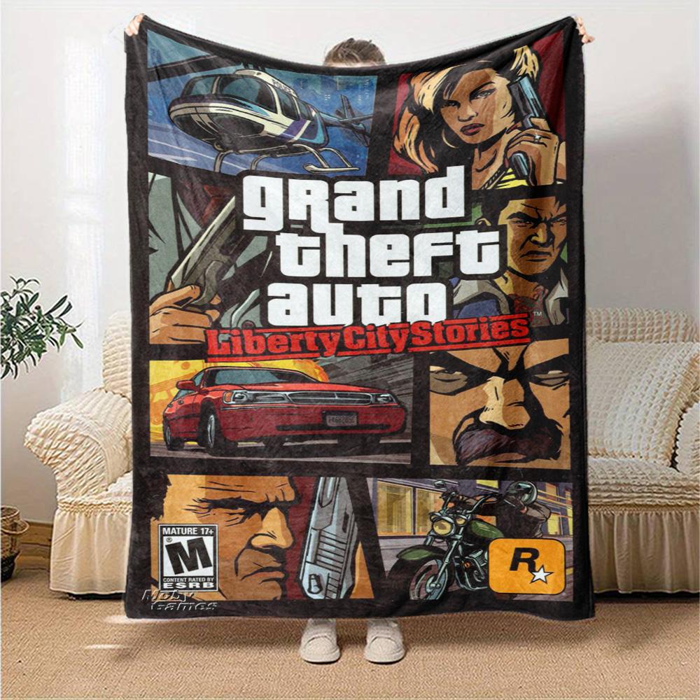 Grand Theft Auto Blanket Soft Warm Cozy Perfect for Picnics Seaside Couch All-Season Use Playful Design Gift for Travel Home Birthdays