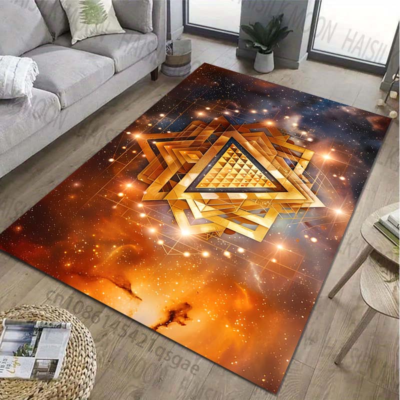 1PC Symbol Sri Yantra Patter Carpet for Living Room Bedroom Bedside Bathroom Floor Mat Area Rug Kids Room Play Mat for Gift