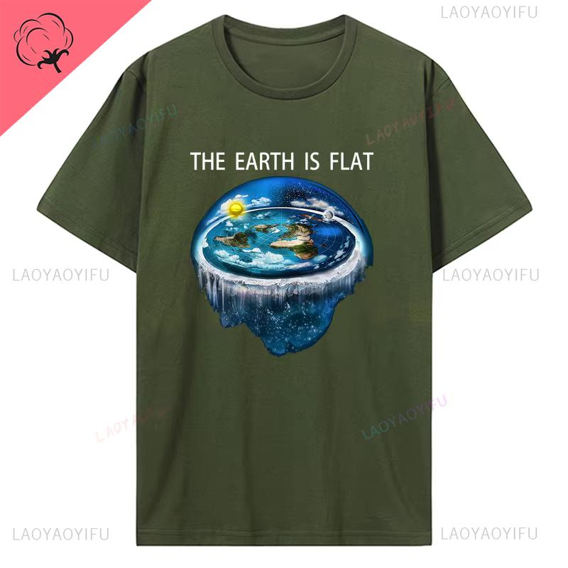 Hot Sale Fashion Flat Earth Oneck Tshirt Earth Is Firmament Sheol Conspiracy New World Printed Casual Tops Hipster Streetwear